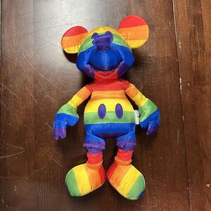 2019 Disney Parks Exclusive Mickey‎ Mouse Pride 15" Plush Rainbow LGBTQ Doll